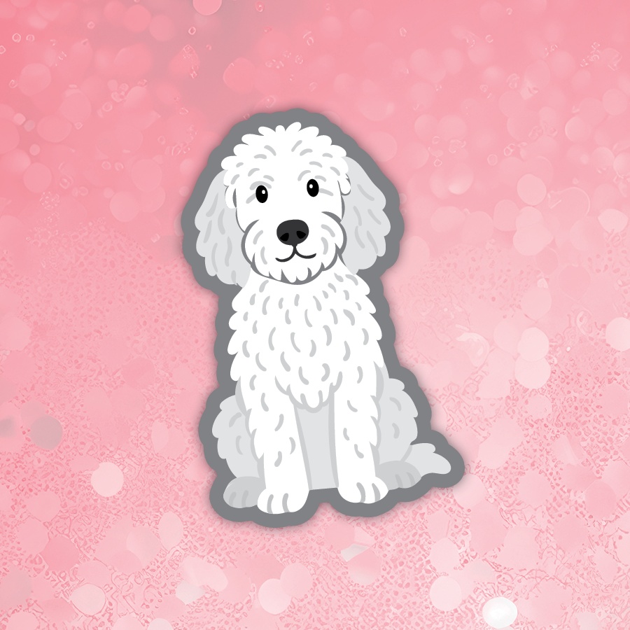 Goldendoodle white sticker