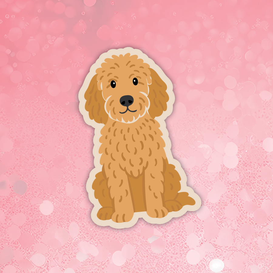 Goldendoodle light brown sticker