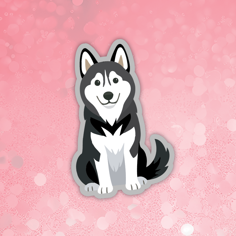 Husky Black and White sticker