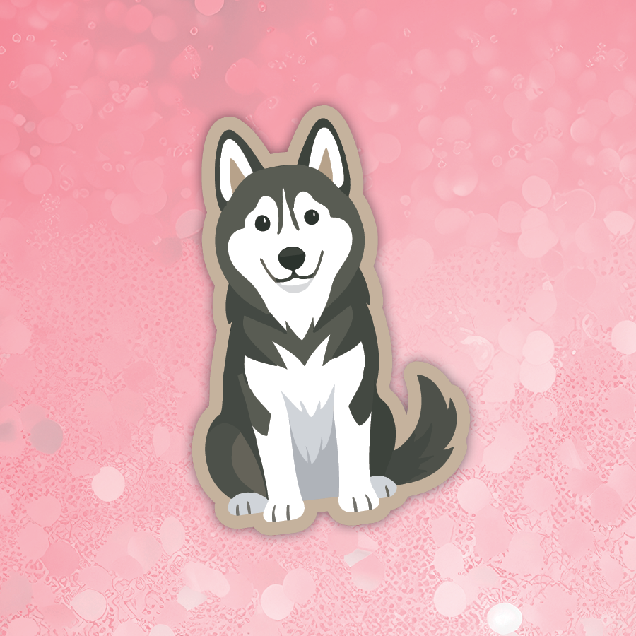 Husky Grey and White sticker