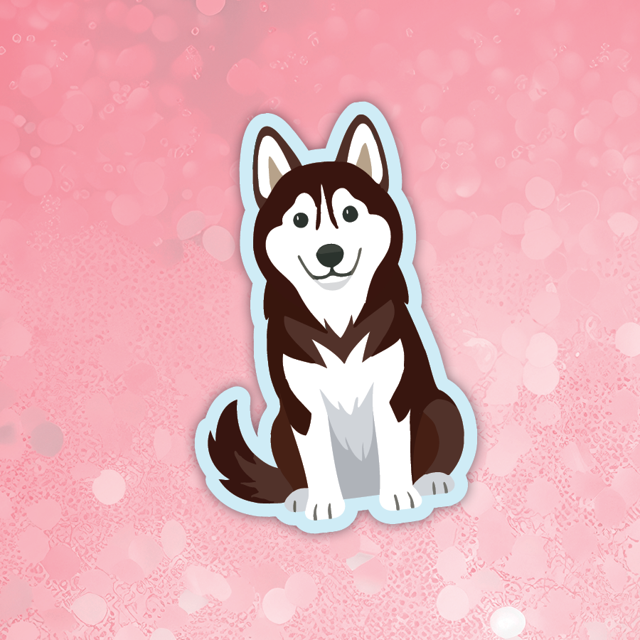 Husky Red and White sticker
