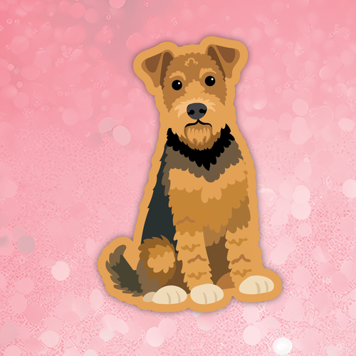 Airedale Terrier black and brown sticker