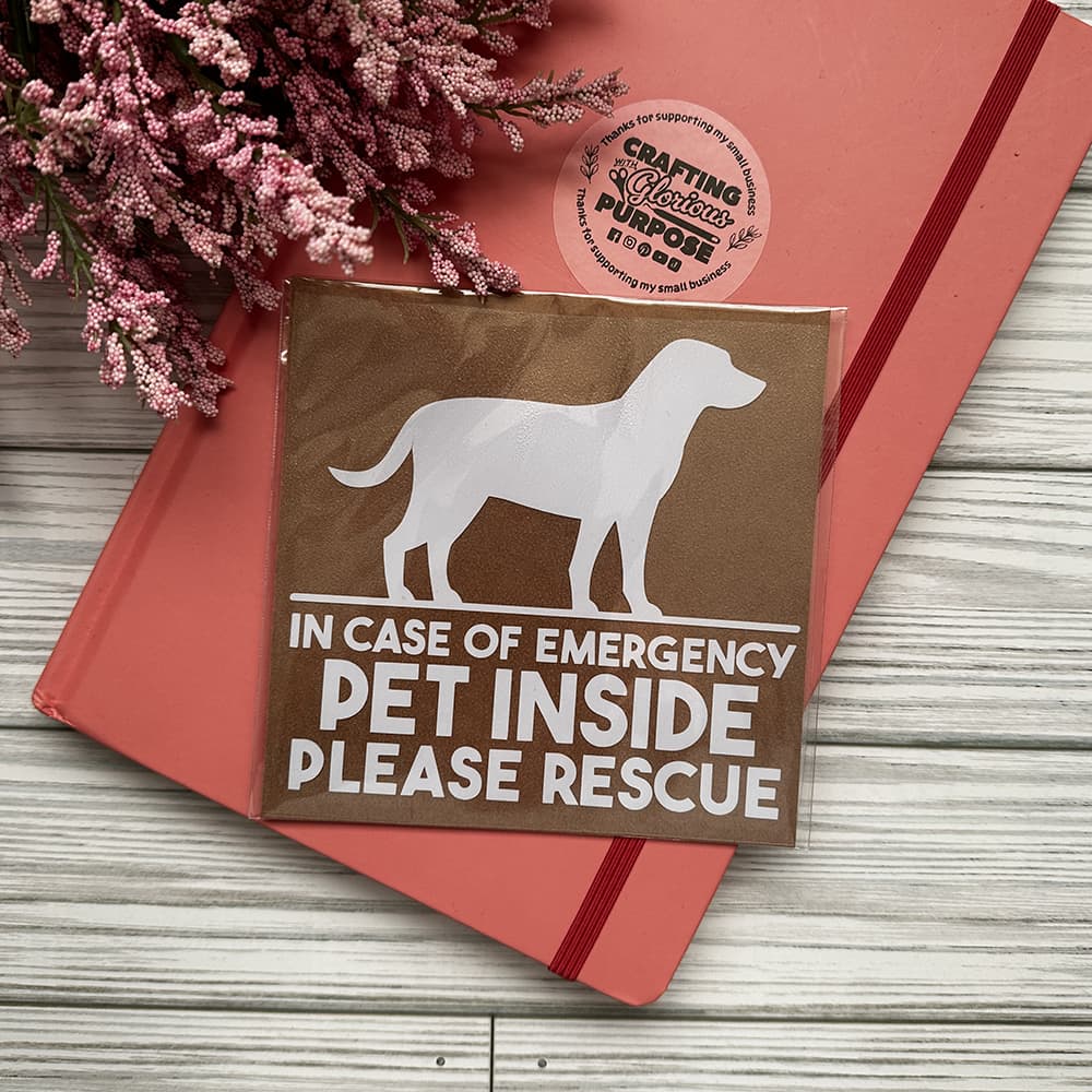 Dog (Large Breed) Pet Alert - Vinyl Decal