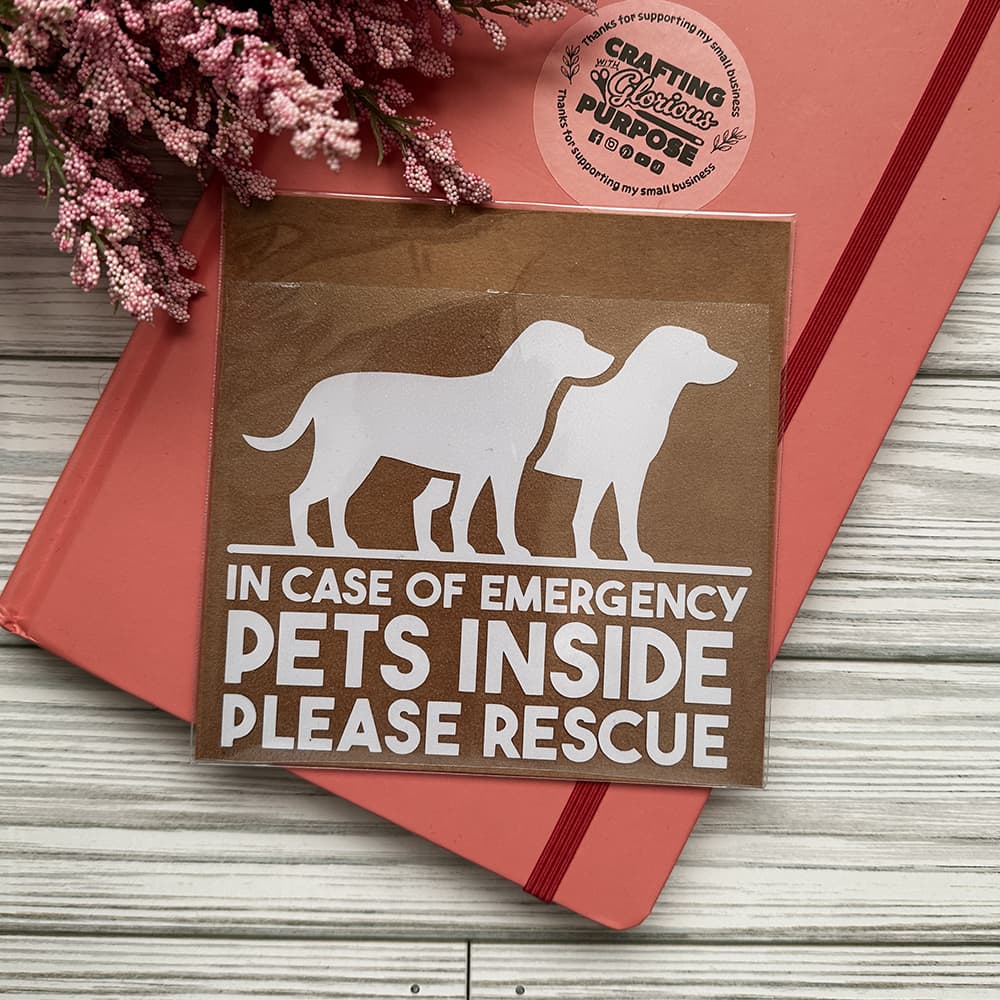 Dog (Large Breed) Pet Alert - Vinyl Decal