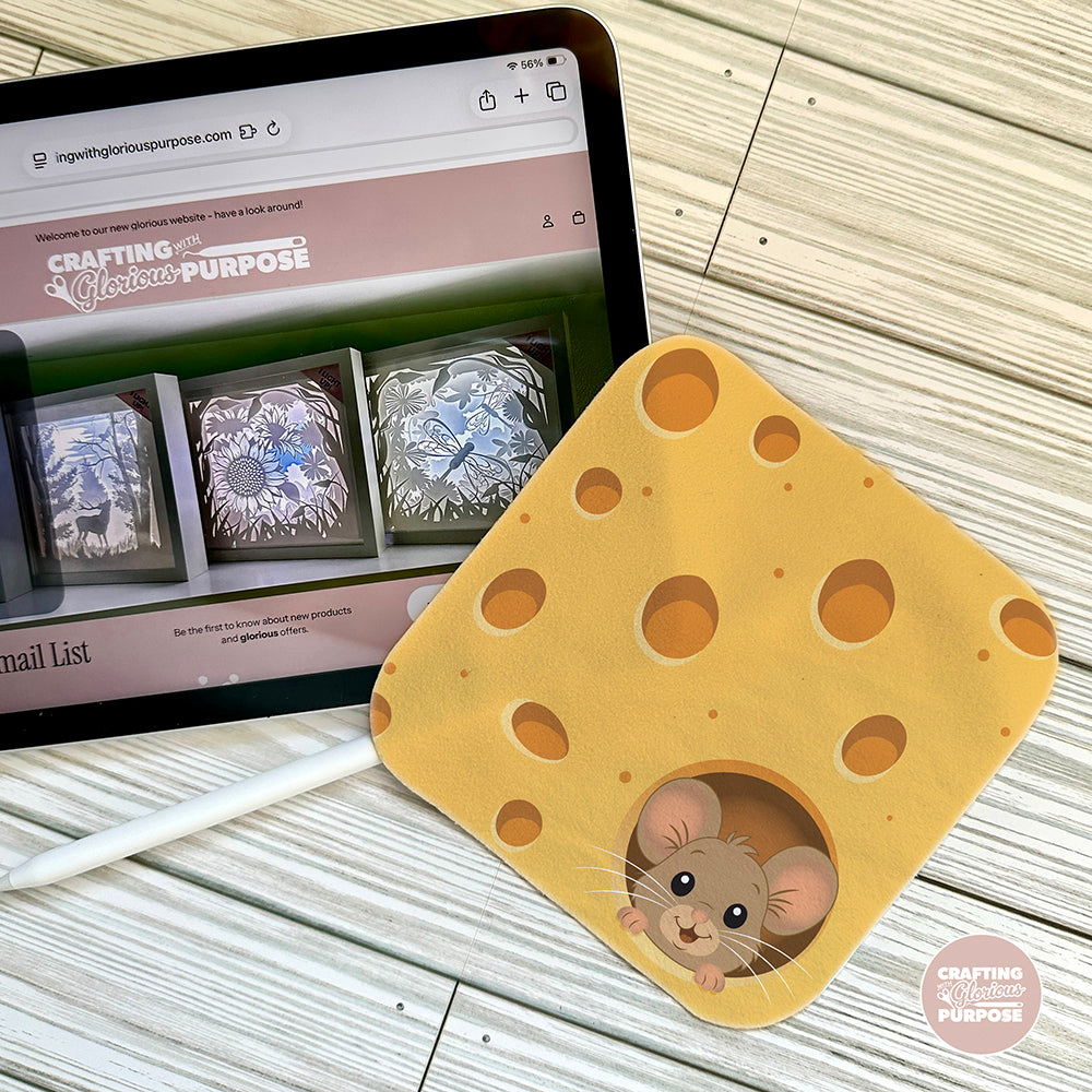 Microfiber Cleaning Cloth - Cheese Lover with Cute Mouse