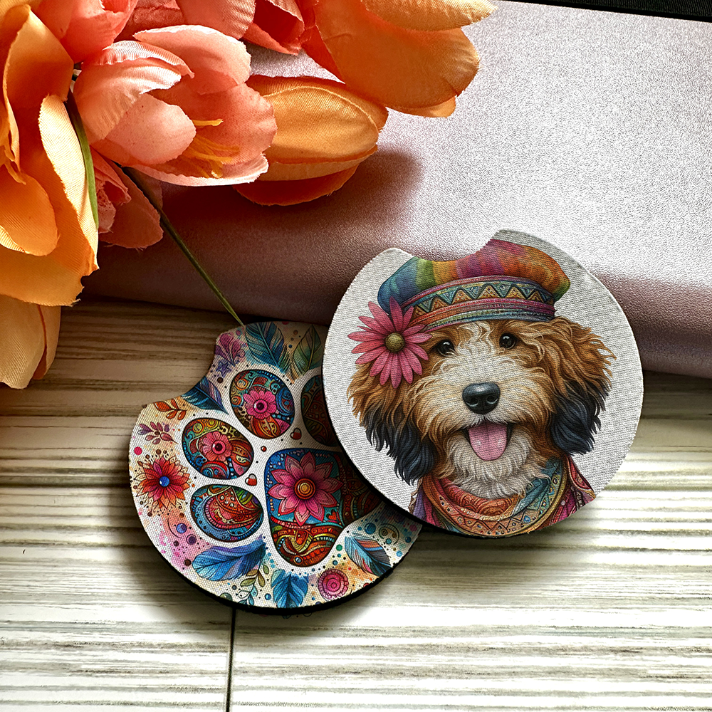 Aussiedoodle - Car Coaster