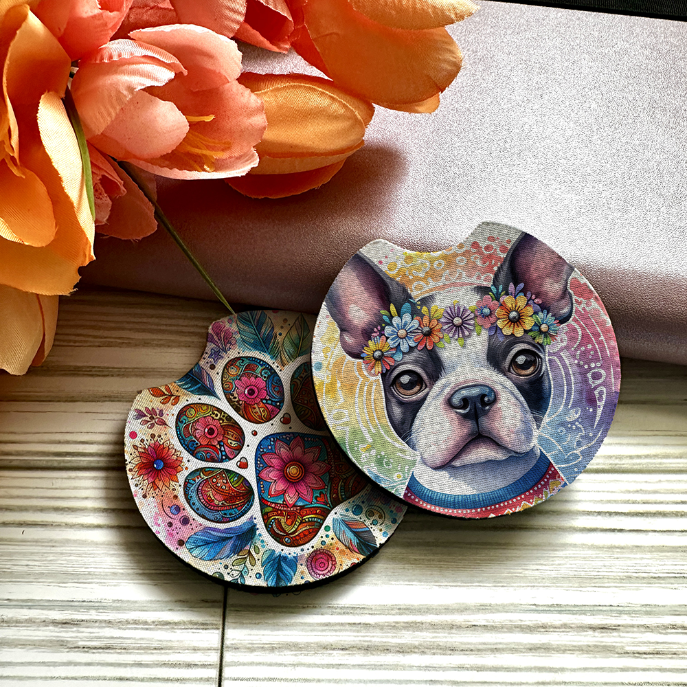 Boston Terrier - Car Coaster