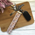 Handmade Wristlet Keychain - Pink Paw Prints