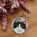 Tuxedo Black Long Hair - Pet Keychain