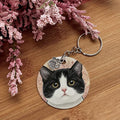 Tuxedo Black Short Hair - Pet Keychain