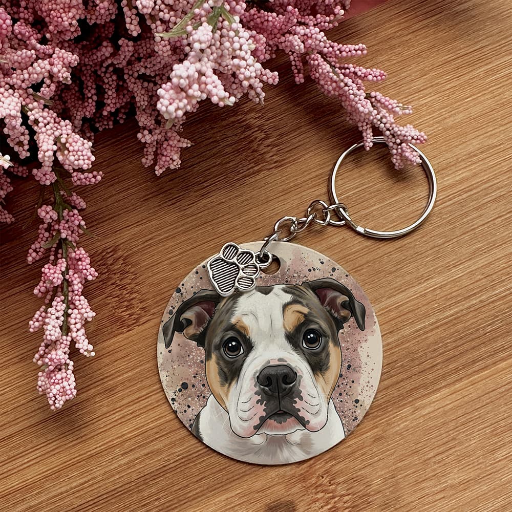 American Bulldog - Pet Keychain