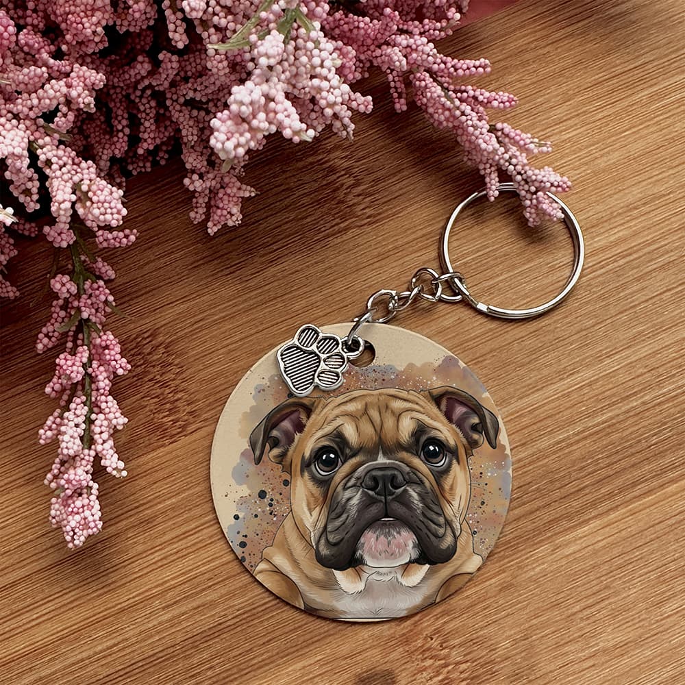 English Bulldog - Pet Keychain