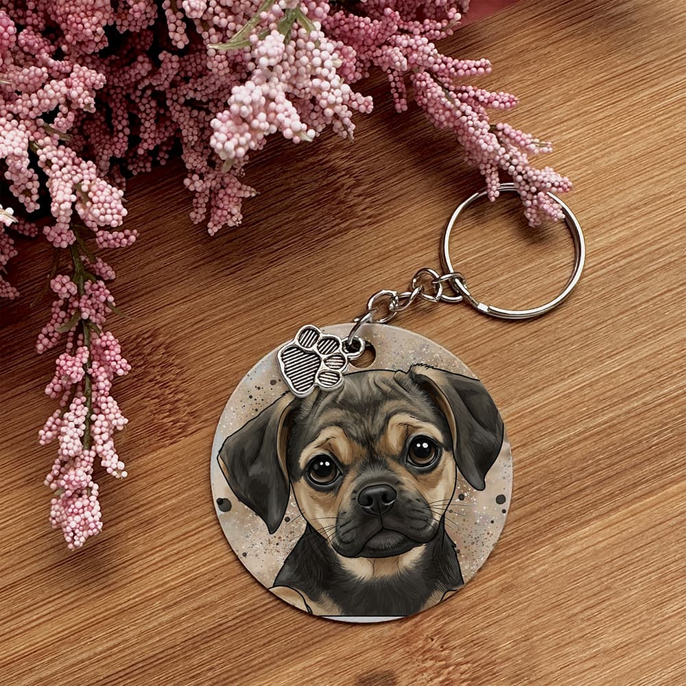 Puggle - Pet Keychain