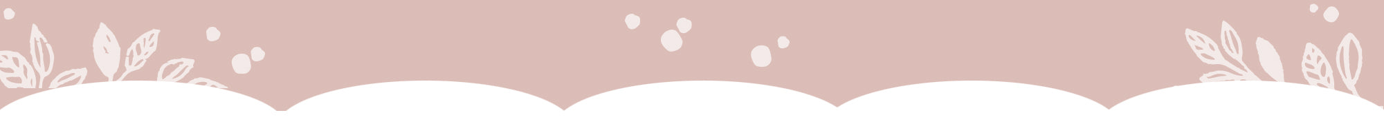 Decorative banner with floral elements on a light pink background